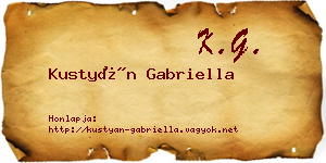 Kustyán Gabriella névjegykártya